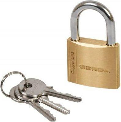 Gerda Padlock Made of brass. 60 mm copper line