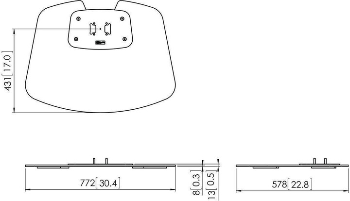 Actual product image Vogels PFF7020S, Connect-it base plate large, silver (Mounting- / Adapterplates)