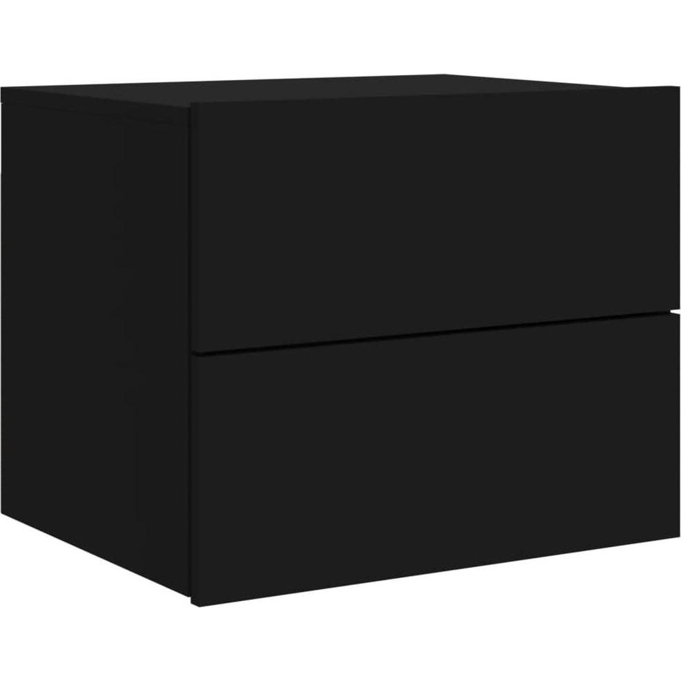 VidaXL, Nachttisch, Wand-Nachttisch mit LED-Leuchten Schwarz,Farbe (50 x 39 x 41 cm)