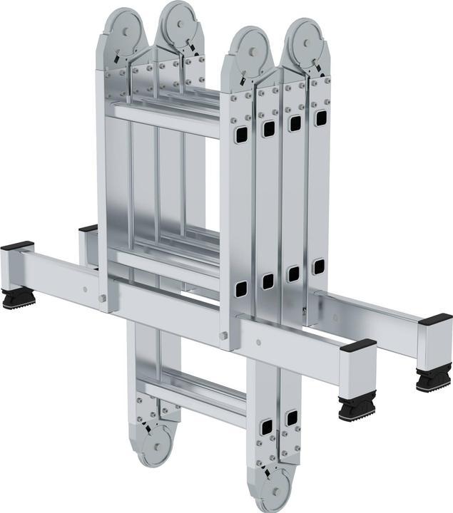 Produktbild kaiserkraft Vielzweckleiter 4-teilig mit nivello-Traverse 2x2 + 2x3 Sprossen (Mehrzweckleiter)