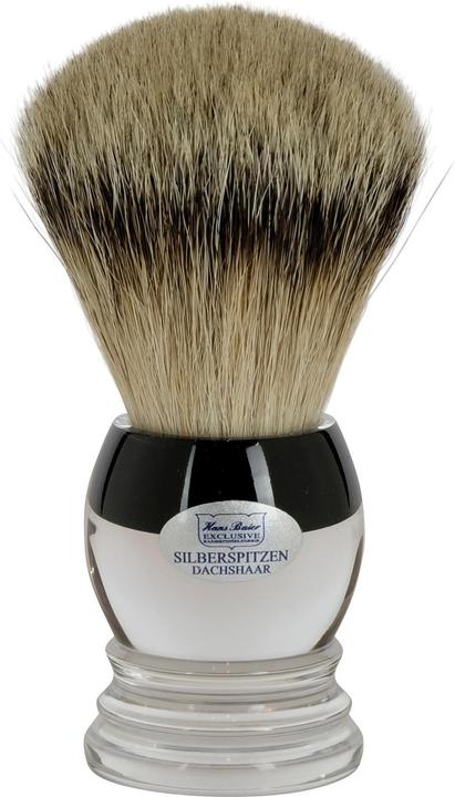 Actual product image Shaving brush silver point acrylic black size 4 (Shaving brush)