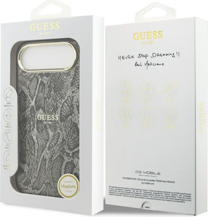 Immagine prodotto Guess - Python Pattern MagSafe (GUHMP17MHIMPYGK) - iPhone 17 Air - Black (Apple iPhone 17 Pro)