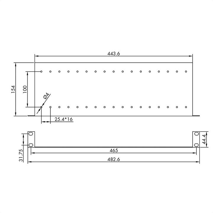 Productafbeelding Value 19" Plankrek, 1U, met 2