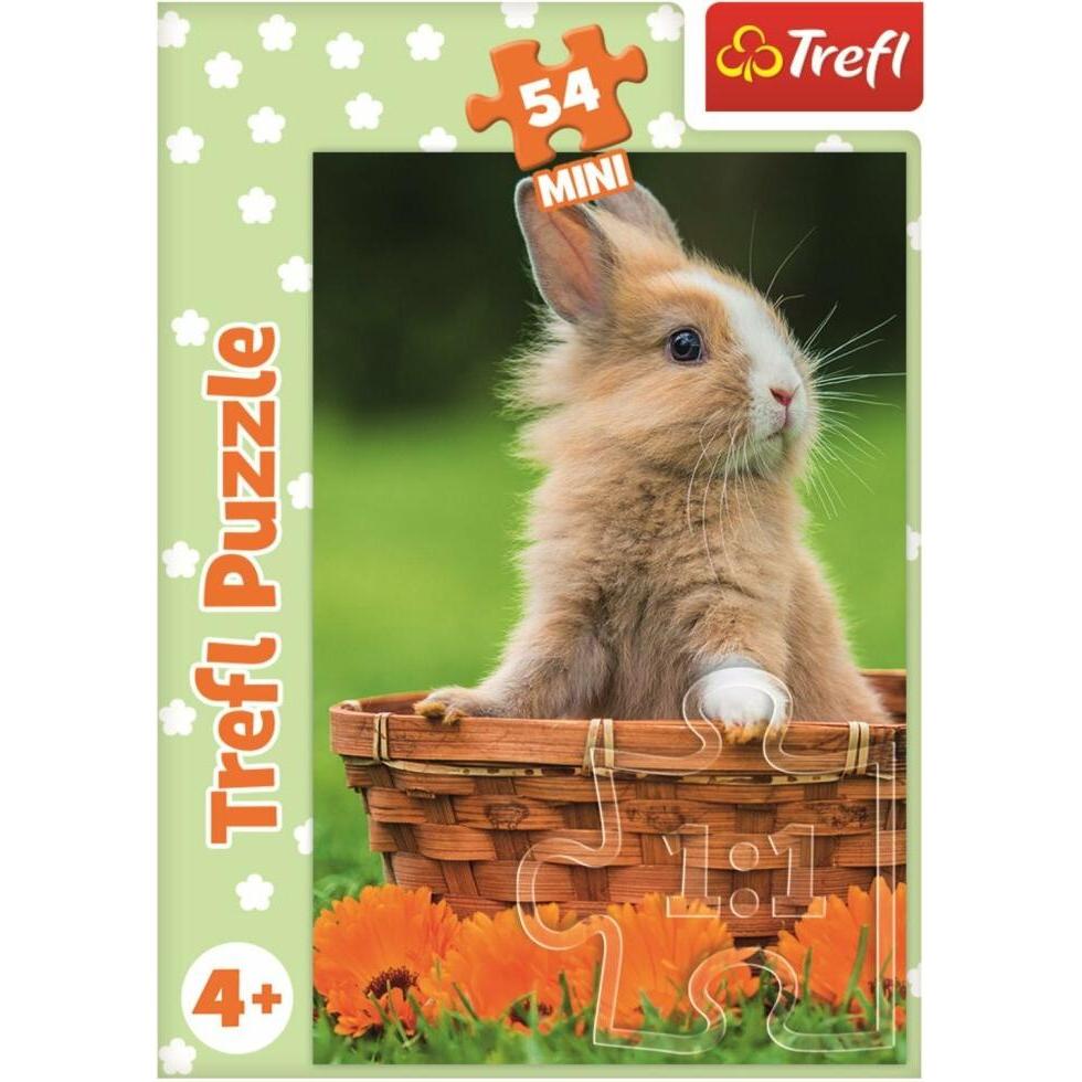 Thumbnail - Trefl Puzzle Niedliche Tiere: Kaninchen im Korb 54 Teile (54 Teile)