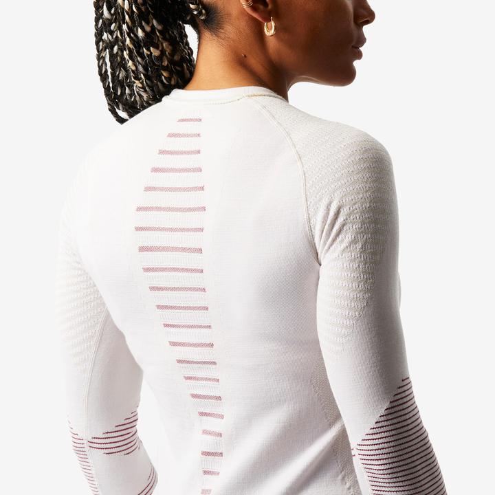 Image du produit Wedze Sous-vêtements de ski fonctionnels Femme Laine Mérinos sans couture - BL900 beige/rose (S, M)