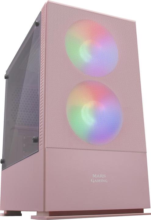 Mars Gaming Boitier Mini Tour Micro Atx Mcz RGB Avec Panneau Vitré (Rose) (mATX, Mini-ITX)