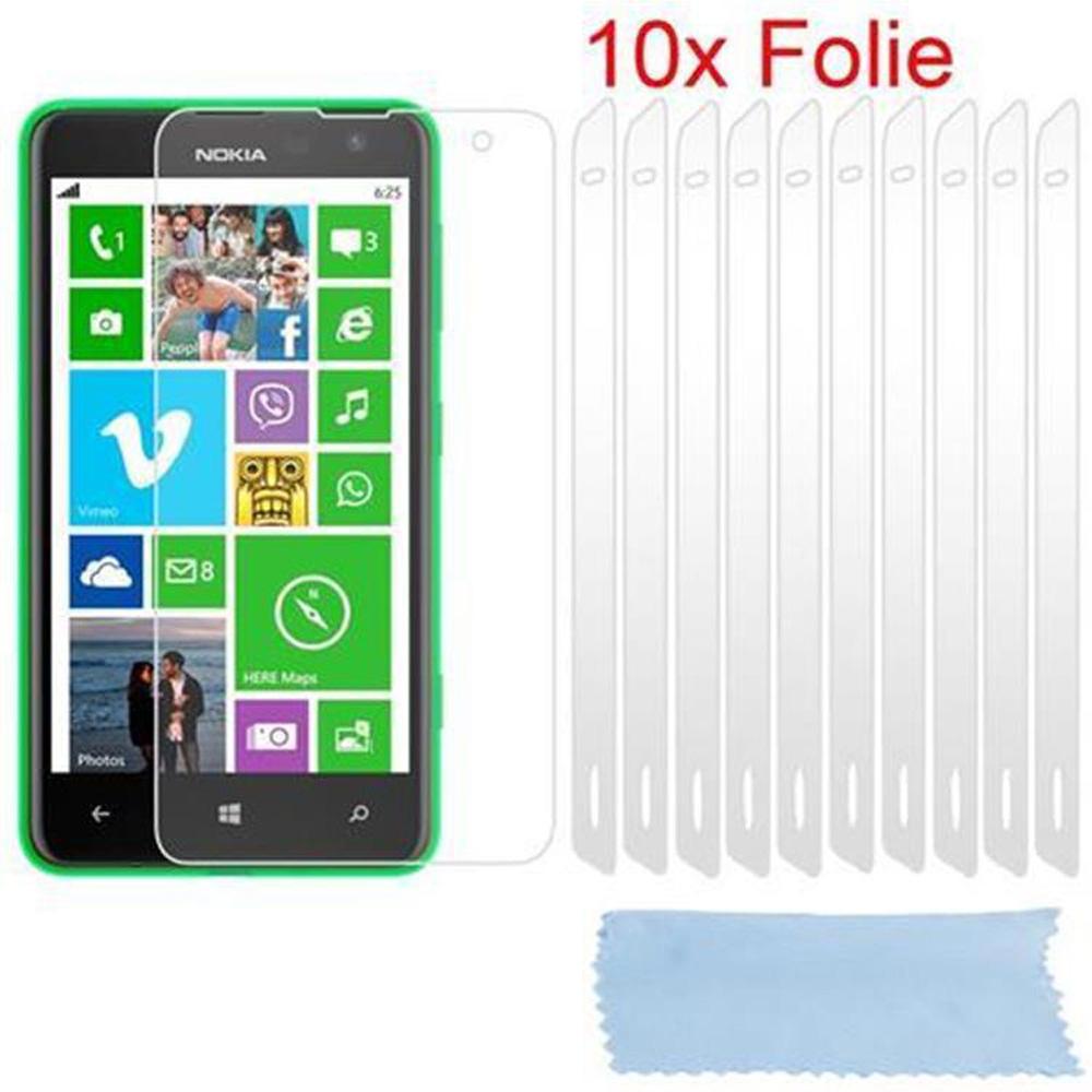 Cadorabo 10x Schutzfolie (1 Stück, Nokia Lumia 625), Smartphone Schutzfolie, Weiss