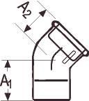 Produktbild Georg Fischer GF 3/4 verzinkt Winkel 45 Grad Muffe / Nippel