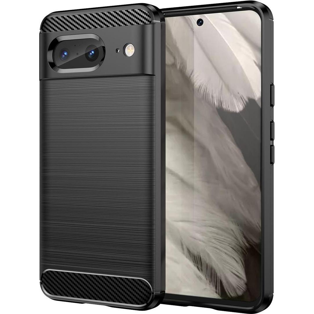 König Design Hülle Handy Schutz für Google Pixel 8 Case Cover Carbon Tasche Bumper Etuis Neu (Google Pixel 8), Smartphon...