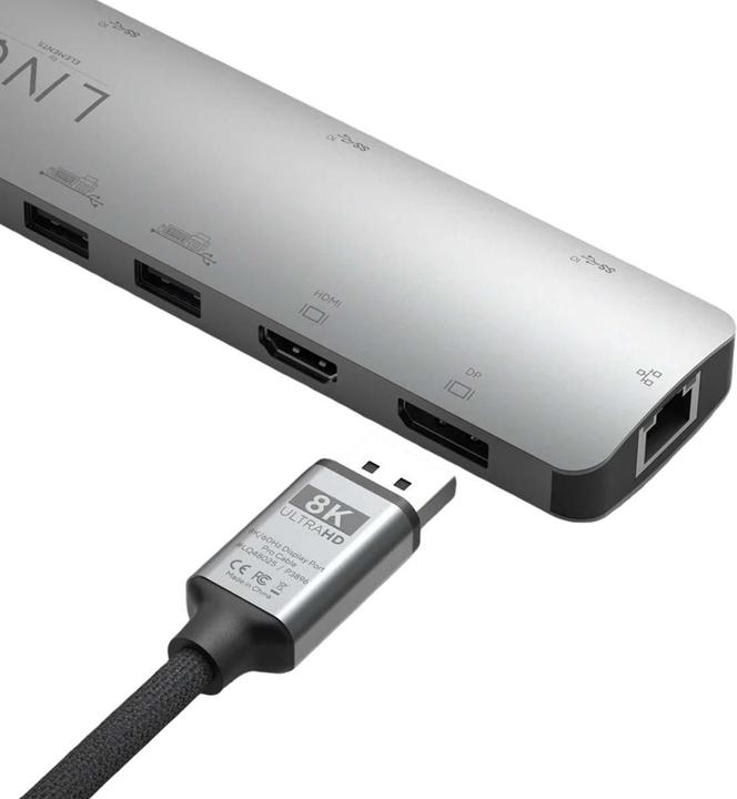 Actual product image LINQ Connects DisplayPort male -> DisplayPort male LQ48025 grey (2 m)