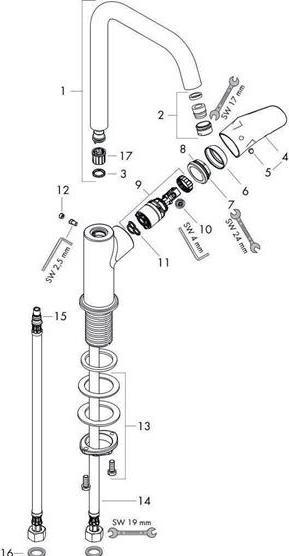 Produktbild hansgrohe Focus Einhebel-Waschtischarmatur 240 mit Schwenkauslauf ohne Ablaufgarnitur