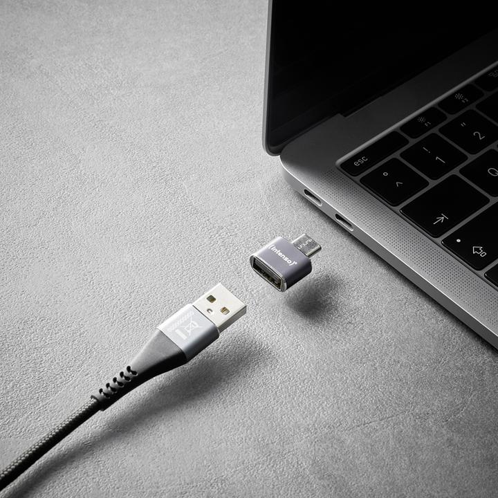 Image du produit Intenso 3-pack USB Adapter USB-A -> USB-C C480C Aluminium (USB 2.0)