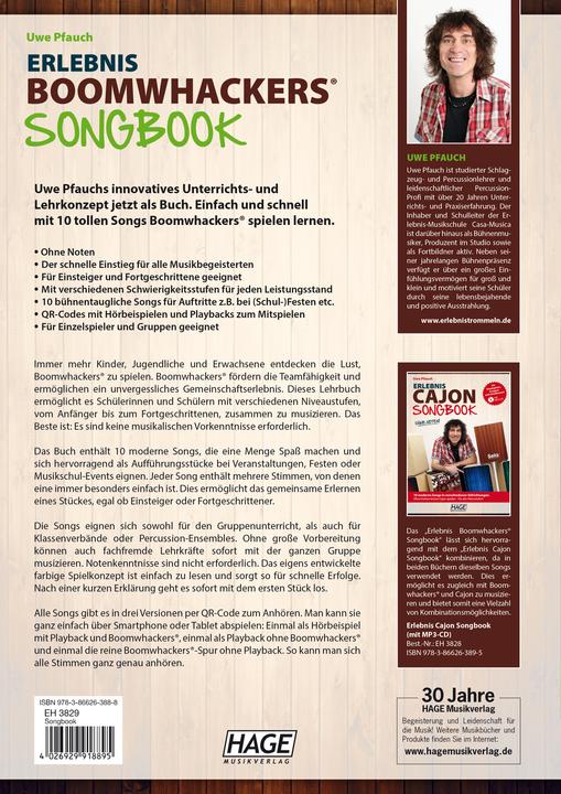 Produktbild Erlebnis Boomwhackers® Songbook (mit MP3-CD) (Deutsch, Uwe Pfauch, 2017)