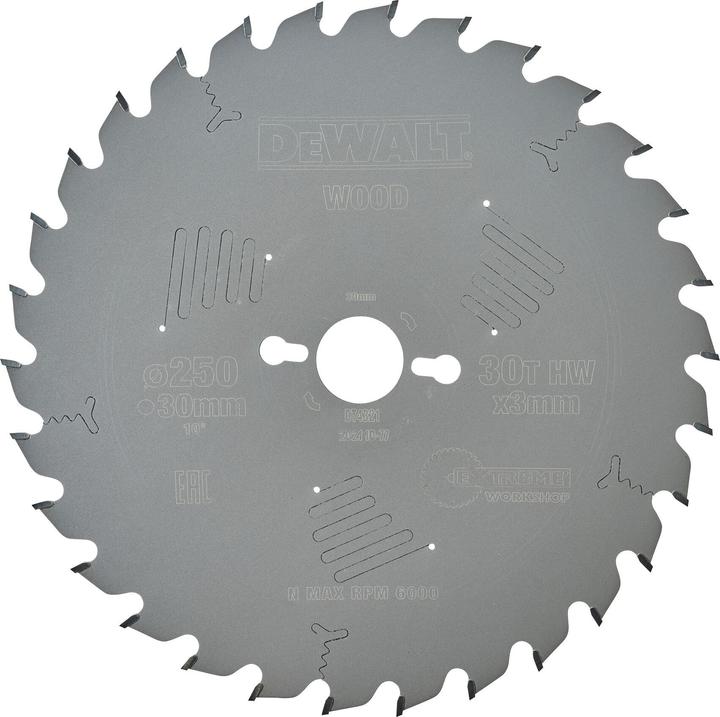 Produktbild DeWalt EXTREME ® Stationärkreissägeblatt DT4321llerEinsatz und Querschnitte