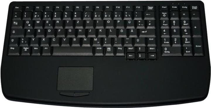 Actual product image Active Key Industry 4.0 Notebook Style Ultraflat Touchpad Keyboard with NumPad PS2 Black (DE)