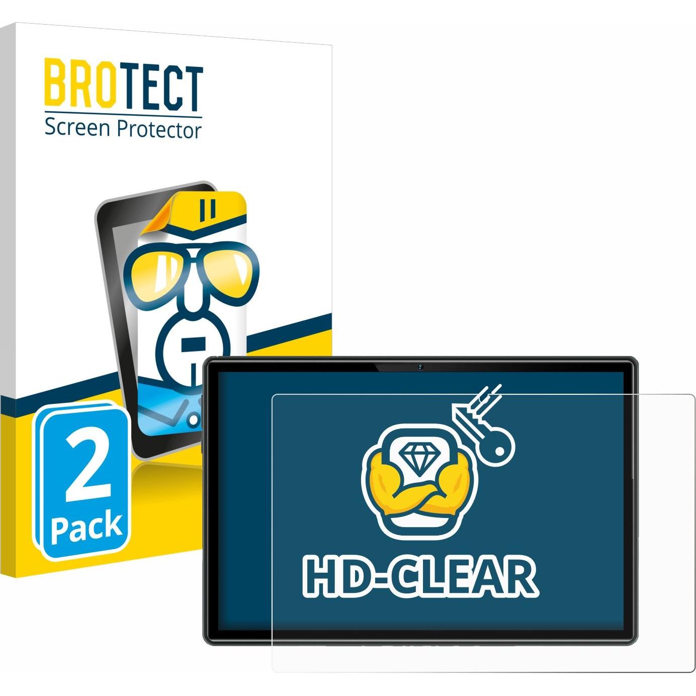 BROTECT Schutzfolie Displayschutz Klar (2 Stück, U10), Tablet Schutzfolie