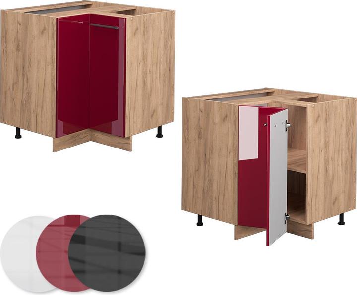 Bordeaux Hochglanz, Goldkraft Eiche, Rot