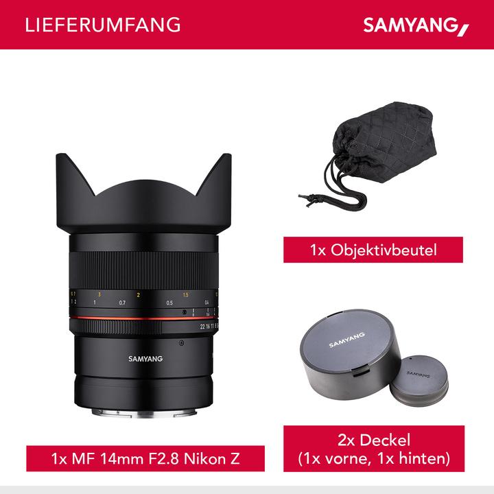 Immagine prodotto Samyang 14mm F2.8 (Nikon Z, APS-C / DX, Full frame)