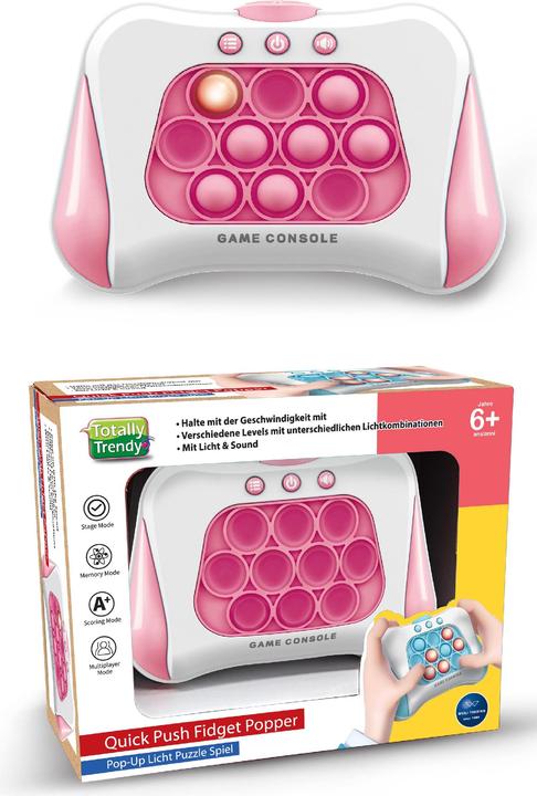 Actual product image Totally Tech Totally Trendy Push Fidget Popper pink