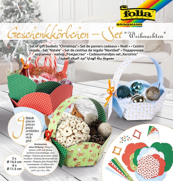 Produktbild Folia Gebäck-Geschenkkörbchen-Set (Geschenkbox, 9 x)