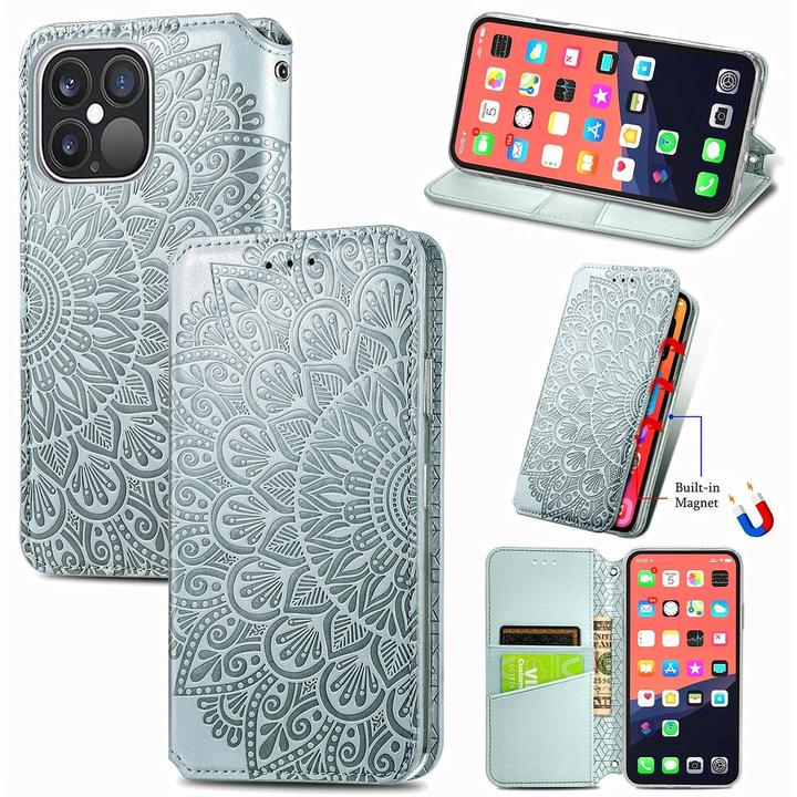 Produktbild König Design Hülle Handy Schutz für Apple iPhone 13 Pro Max Case Cover Tasche Etuis Grau Neu (Apple iPhone 13 Pro Max)