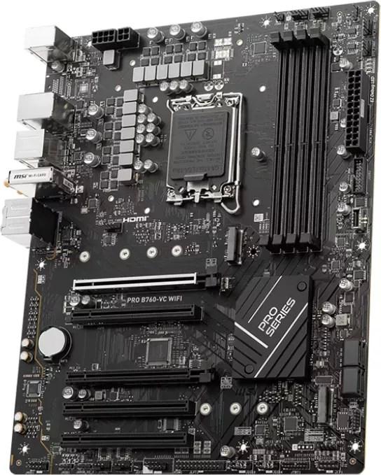 Produktbild MSI PRO B760-VC WIFI LGA1700 ATX MB 4xDDR5 4xSATA 2xM.2 (LGA 1700, Intel B760, ATX)