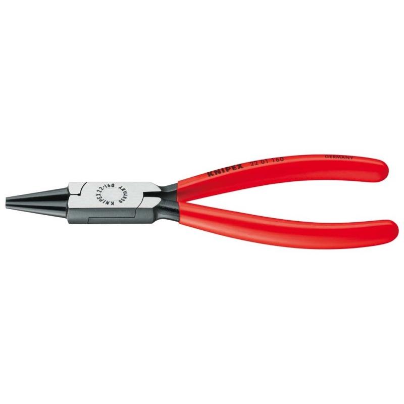 Knipex, Zange, Rundzange DIN ISO 5745 L.140mm runde Backen Kopf poliert Griffe Kunststoff überzogen Kunststoffüb... (220...