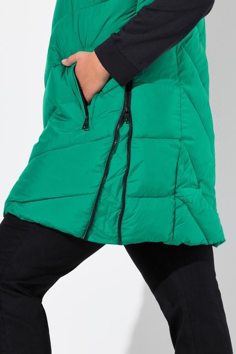 Immagine prodotto Ulla Popken Gilet trapuntato e idrorepellente HYPRAR con taglio lungo e zip a doppio cursore (50, 52)