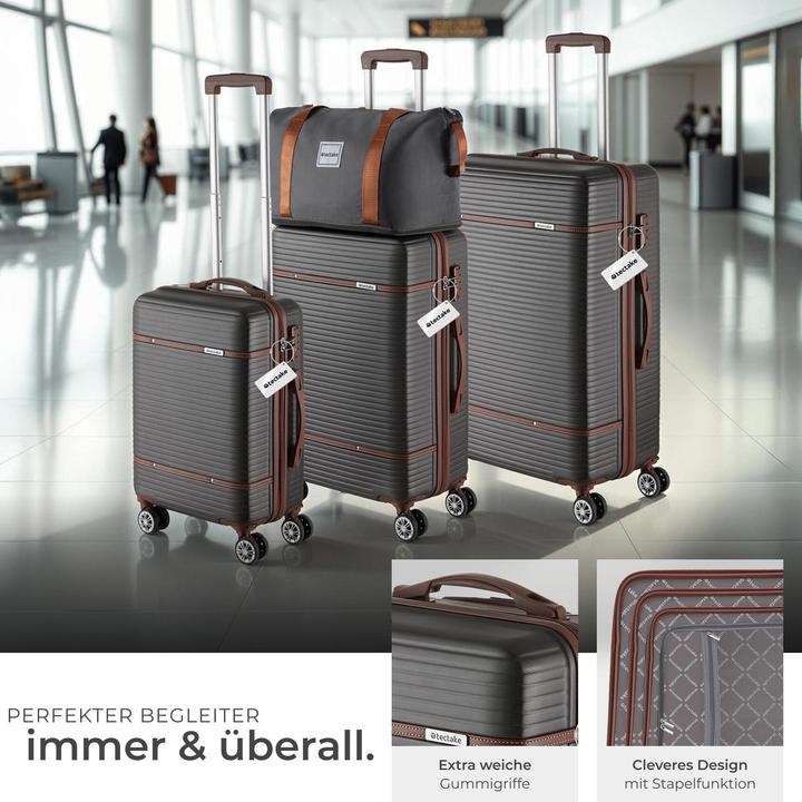 Image du produit tectake Ensemble de valises Madison, 13 pièces, serrure TSA (92 l)