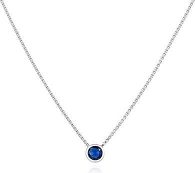 Image du produit Agato Collier minimaliste en argent avec zircon bleu AGS1561/47-DB