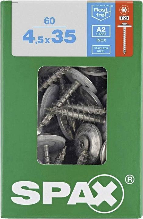 Actual product image Spax Sheet Metal Screw A2 T-Star Plus T20 4cut Sealing Washer 20mm L (1 Screws per piece)