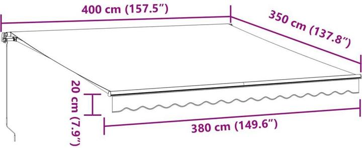 Produktbild vidaXL Einziehbare Markise (3.50 m)