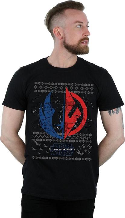 Actual product image Star Wars Mens The Rise Of Skywalker Christmas Split Symbol T-Shirt (M)