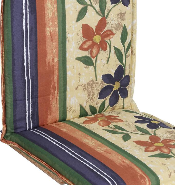 Produktbild Natura Punto Hochlehner-Auflage Floral mit Streifen, 123 x 50 x 6 cm (123 x 50 cm)