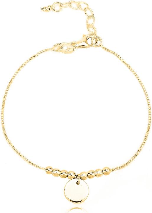 Immagine prodotto Leyda Placchetta con braccialetto (19.50 cm, Argento 925, placcato oro 750 / 18)