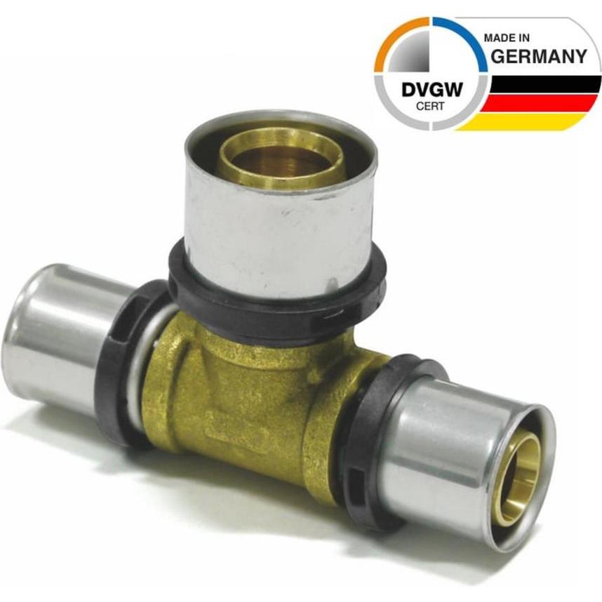Sanpro, Rohrverbindungstechnik, THPRESS Pressfitting T-Stück Mittelabgang erweitert, Grösse 16x2, Abgang 20x2 - 16x2 (T-...