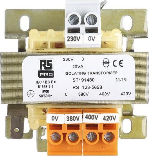 Produktbild RS PRO 20VA Isolation Transformer 2x115V