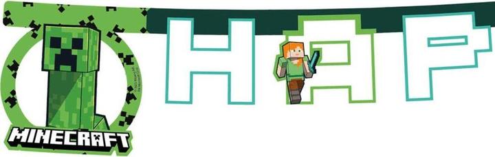 Actual product image Sombo Minecraft Happy Birthday Banner (1 pcs.)