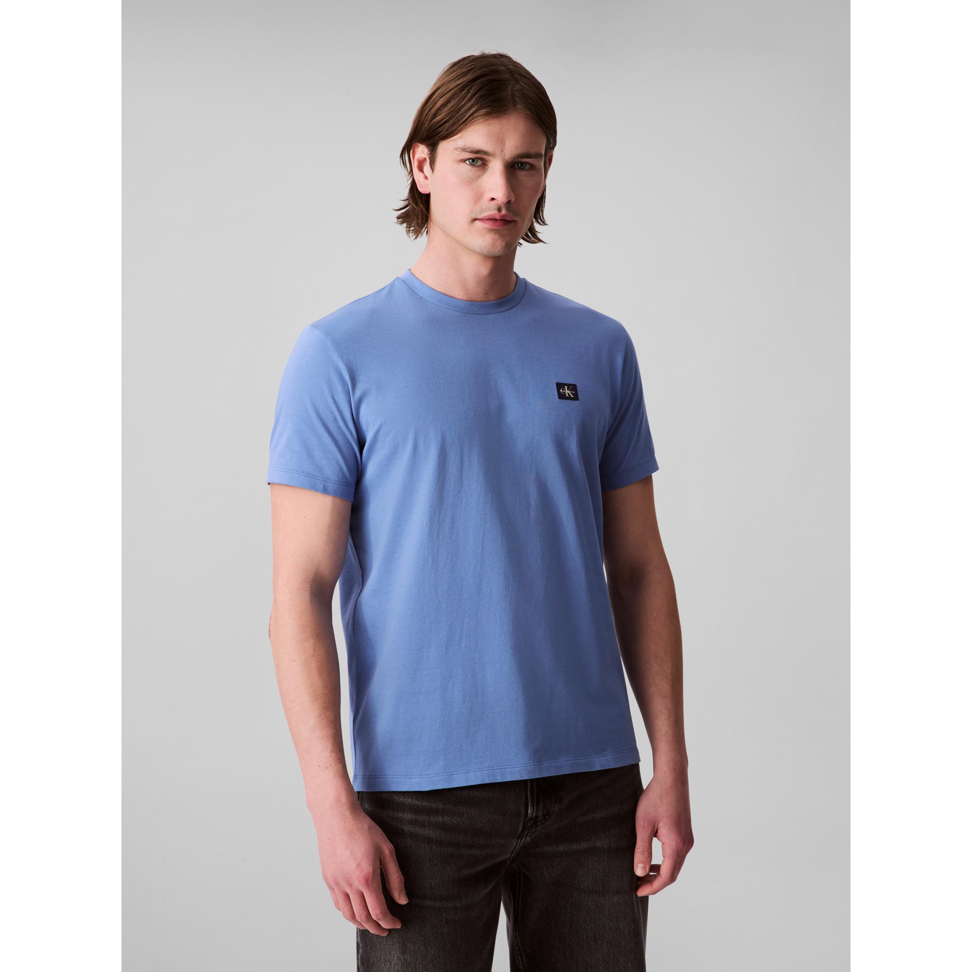 Calvin Klein Jeans, Uomini, Maglietta, Ss Badge 30s Jersey Classic Tee, Blu, (M)