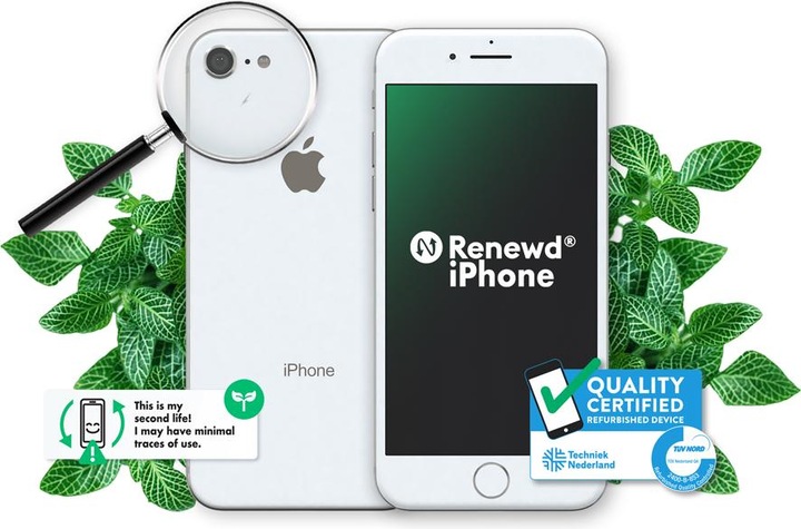 Actual product image Renewd iPhone 8 (64 GB, Silver, 4.70", 12 Mpx, Single SIM, A / Like new)