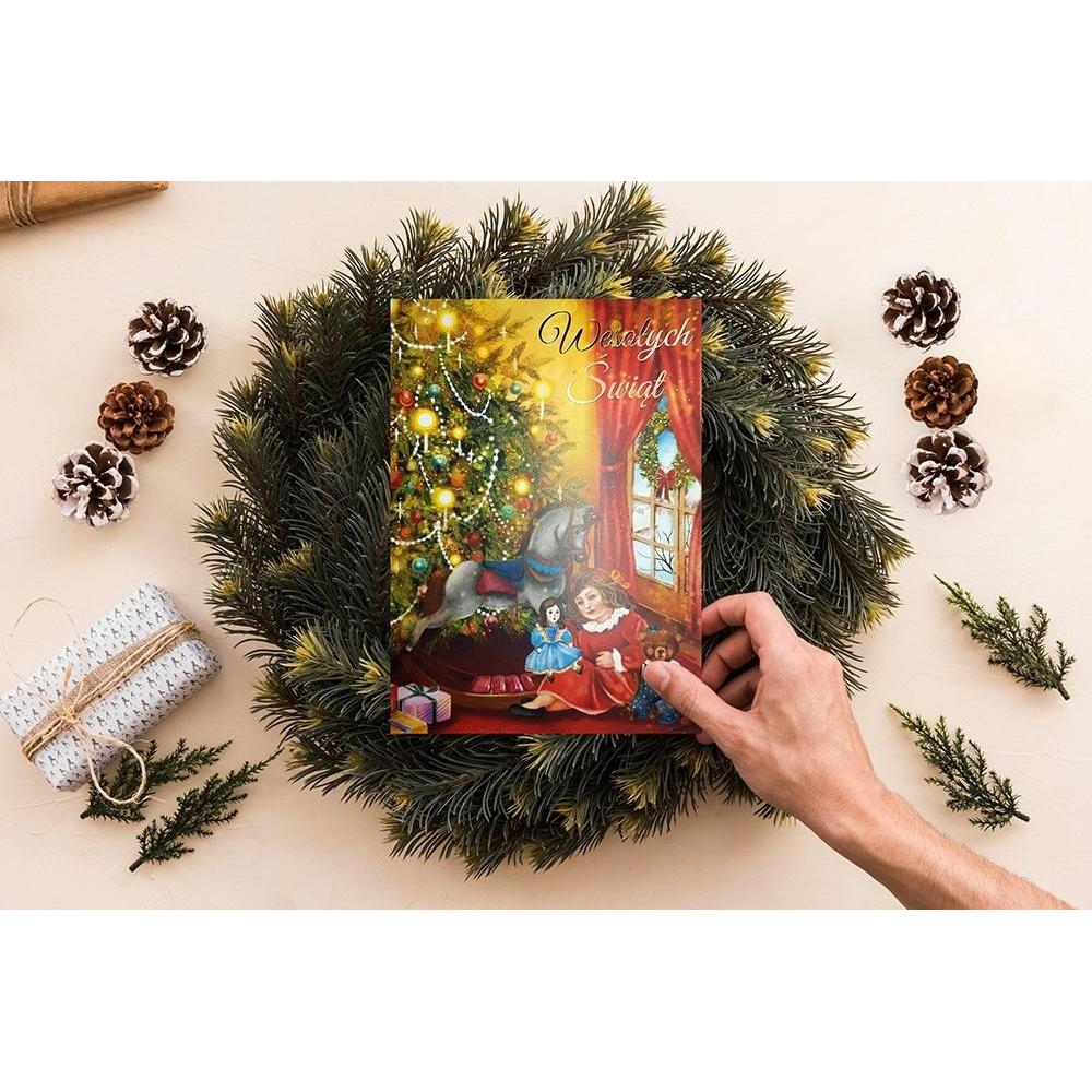 Henry Holt, Biglietto di auguri + Carta da lettere, Karte B6 BN Weihnachtsbaum mit Spielzeug