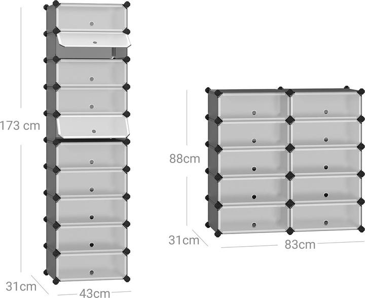 Immagine prodotto Songmics Quadro (43 x 30 x 173 cm)