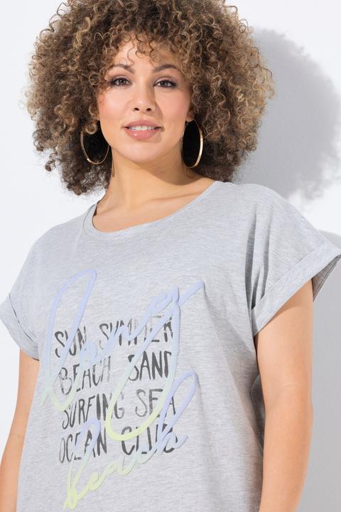 Immagine prodotto Ulla Popken T-shirt dal taglio oversize con scritta, scollo a girocollo e mezze maniche (42, 44)