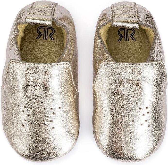 Produktbild La Redoute Collections Goldfarbene Lederhausschuhe mit Sternmotiv (23)