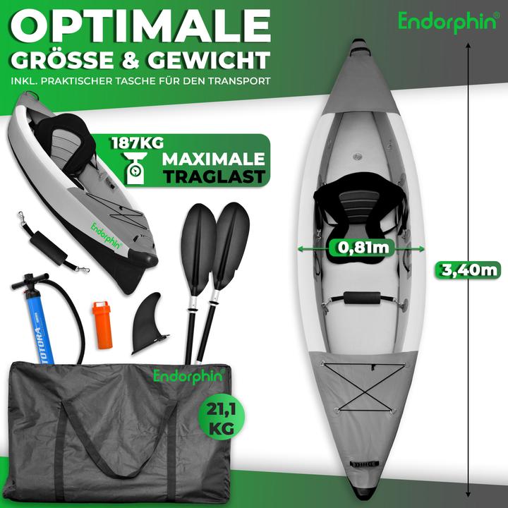 Produktbild Endorphin Aufblasbares Drop Stitch Kajak für 1 Person als Komplettset (340 cm, 1-piece)