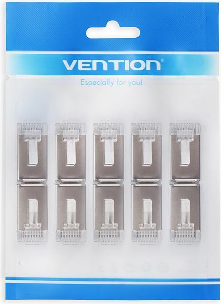 Actual product image Vention Cat.6 FTP RJ45 Modular Plug Transparent 100 Pack