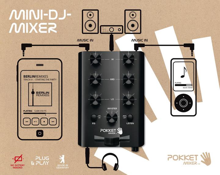 Actual product image Pokketmixer Mini DJ Mixer Red (Line-mixer)