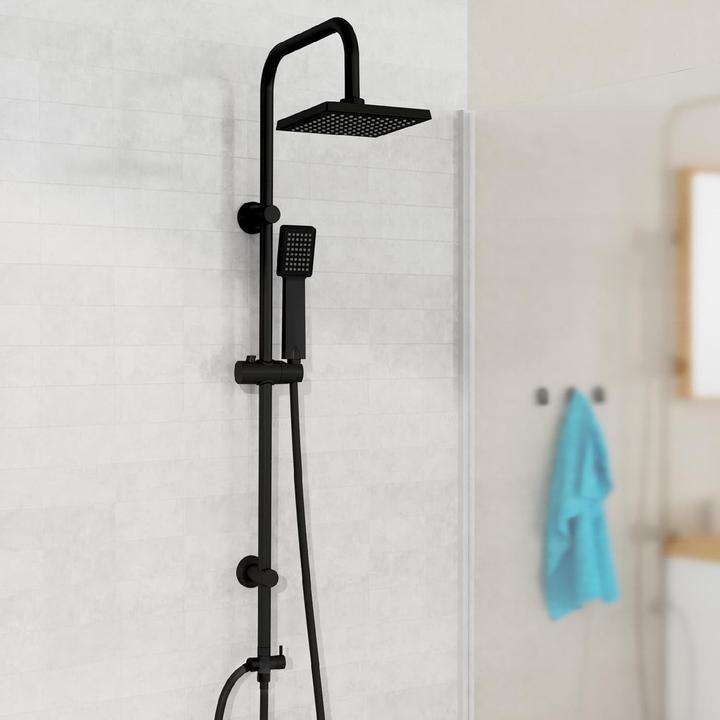 Image du produit Eisl Douche à effet pluie salle de bains EASY ENERGY Ensemble de douche suspendu noir mat Système de