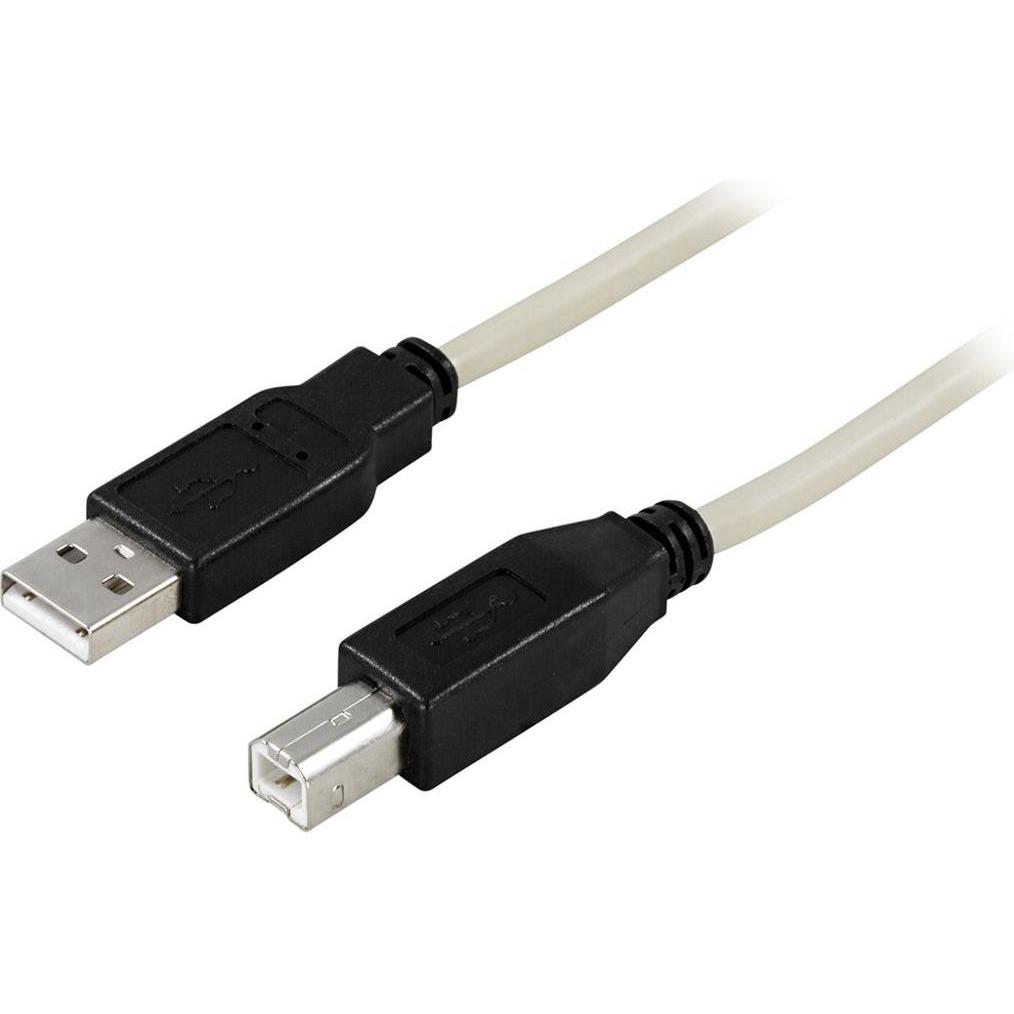 Deltaco USB 2.0 Cable A/B (1 m, USB 2.0), USB Kabel