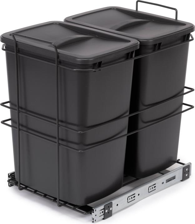 Produktbild Emuca Recyclingbehälter für die Küche mit Bodenbefestigung und manueller Auszug (70 l)